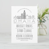 Mariage Omaha | Invitation Skyline stylisée (Debout devant)