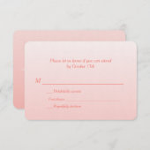 Mariage Ombre corail bilingue RSVP (Devant / Derrière)