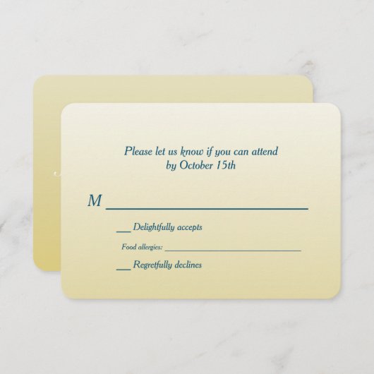 Mariage Ombre d'or bilingue RSVP (Devant / Derrière)