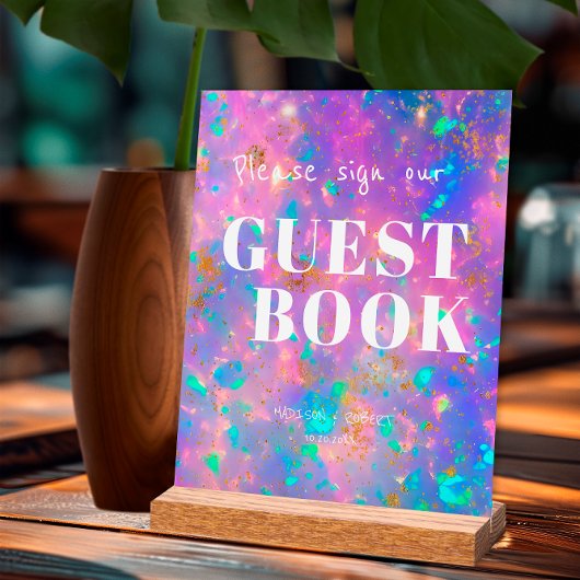 Mariage Opal Or Moderne Signer Notre Livre D'Invit