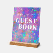 Mariage Opal Or Moderne Signer Notre Livre D'Invit (Angle)