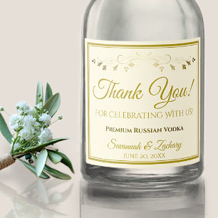Mariage or et crème Liquor Bouteille Étiquette Mer
