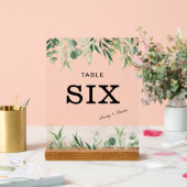 Mariage or et verdure pour carte numéro de table (Mariage)