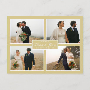 Mariage or jaune Merci 4 Photo Carte postale