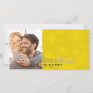 Mariage Or Jaune Photo Amour & Remerciements Merci