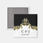 mariage or monogramme enregistrer la date magnets (Recto/Verso)