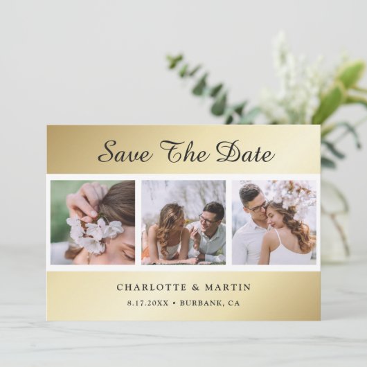Mariage Or Photo Enregistrer Les Cartes De Date (Debout devant)
