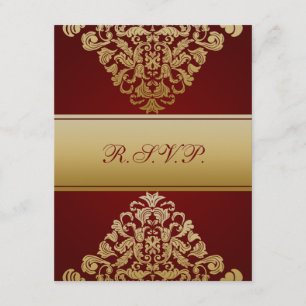 mariage or rouge élégant RSVP