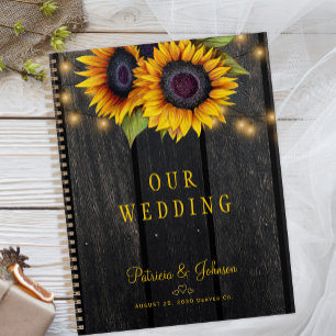 Mariage or tournesol en bois personnalisé