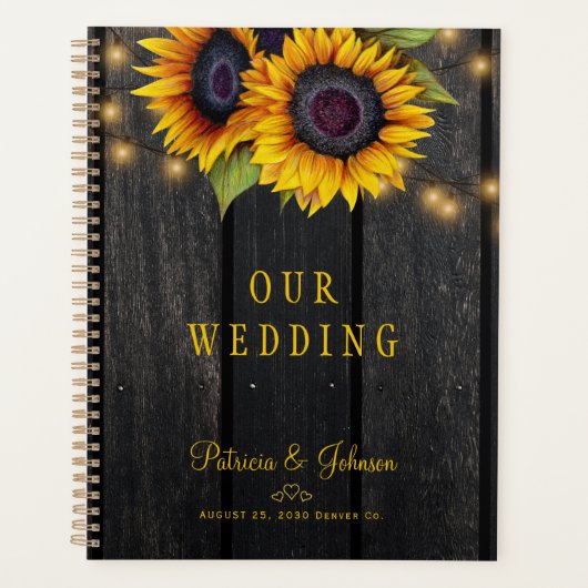 Mariage or tournesol en bois personnalisé