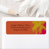 Mariage orange Couleurs Palm Tree Étiquettes (En situation)