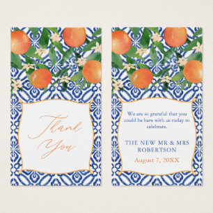 Mariage Orange de Séville - Positano Bleu - Étique
