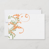 Mariage orange et vert double floral RSVP (Dos)