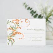 Mariage orange et vert double floral RSVP (Debout devant)