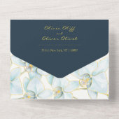 Mariage Orchidée Bleu Doux tout en une invitation (Verso)