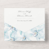Mariage Orchidée Bleu Doux tout en une invitation (Verso)