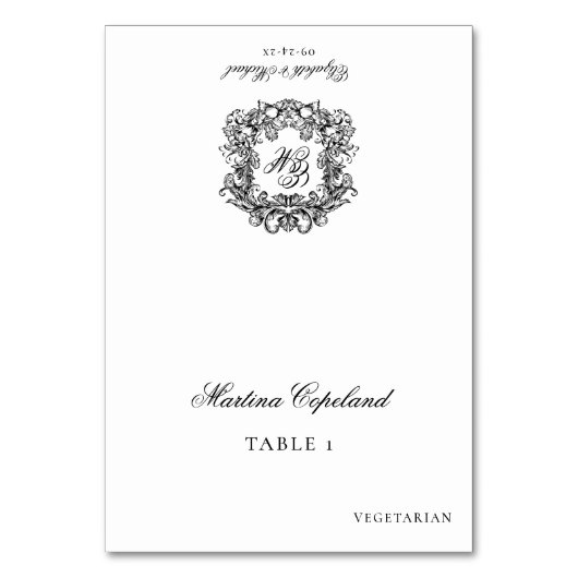 Mariage Orné Monogramme Nom du client Cartes de pl (Par défaut)