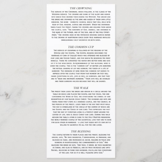 Mariage orthodoxe Description 4 x 9 cartes (Dos)