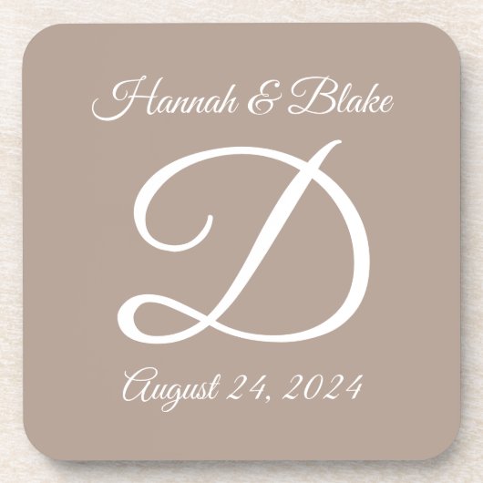 Mariage ou anniversaire dessous de verre en plasti (Devant)