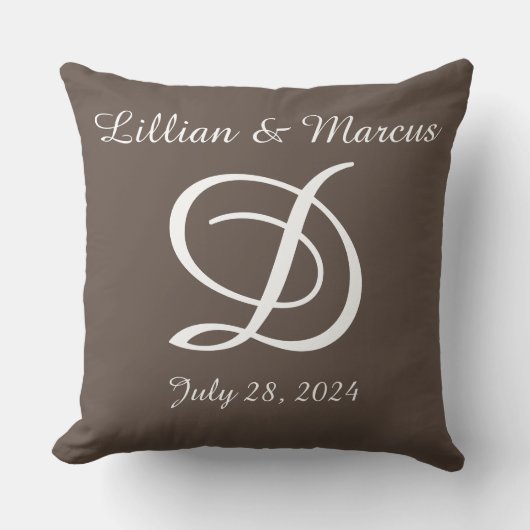Mariage ou coussin d'anniversaire monogrammed (Recto)