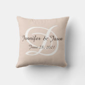 Mariage ou coussin d'anniversaire monogrammed (Verso)