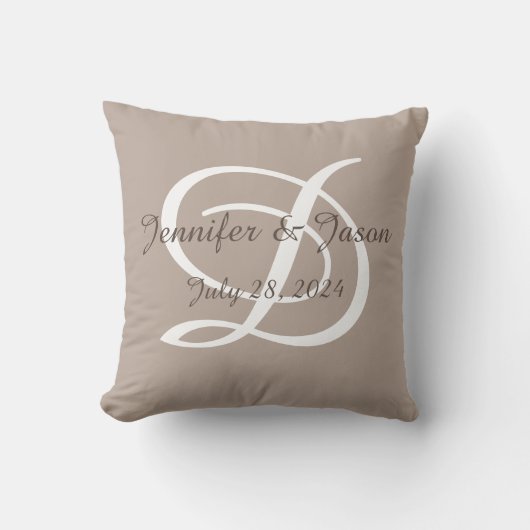 Mariage ou coussin d'anniversaire monogrammed (Recto)