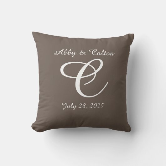 Mariage ou coussin d'anniversaire monogrammed (Recto)