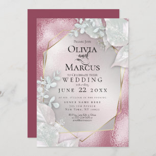 MARIAGE Pale Bourgogne Pearl Shimmer Invitation