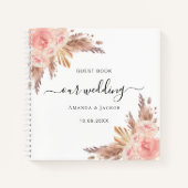 Mariage pampas herbe rose or livre d'or (Devant)