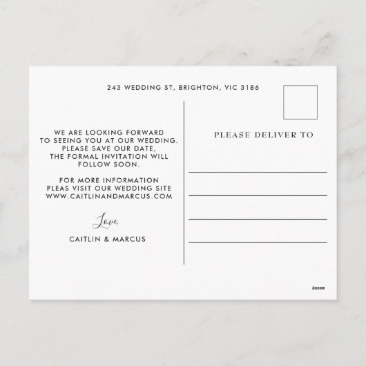 Mariage Pampas moderne Enregistrer la date Carte p (Dos)