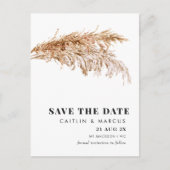 Mariage Pampas moderne Enregistrer la date Carte p (Devant)