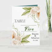 Mariage Pampas plié Numéro de table (Devant)