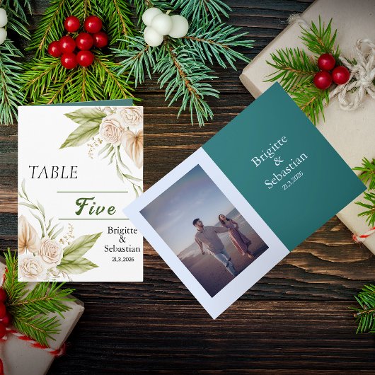 Mariage Pampas plié Numéro de table