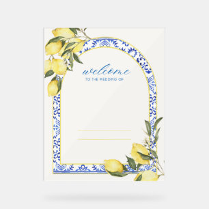 Mariage Panneau de bienvenue, citrons, été, italie