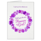 Mariage pansy violet serez-vous ma fille de fleurs (Devant)