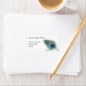 mariage paon, étiquette d'adresse de retour (En situation)