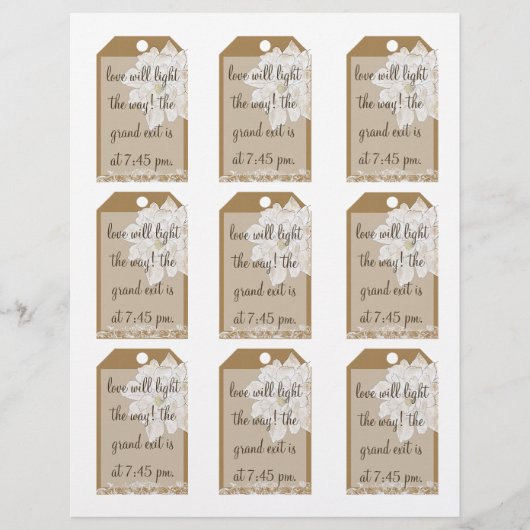 Mariage papier Kraft : Balises préférées Sparkler (Devant)