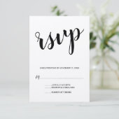 Mariage papier Kraft de script moderne RSVP (Debout devant)