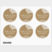 Mariage papier Kraft : Stickers (Feuille)