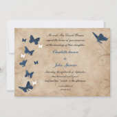 Mariage papillon vintage Invitations (Devant)