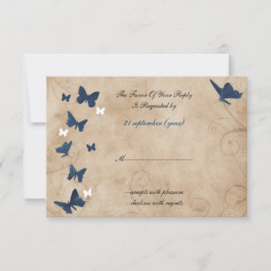 Mariage papillon vintage rsvp Standard 3,5 x 5