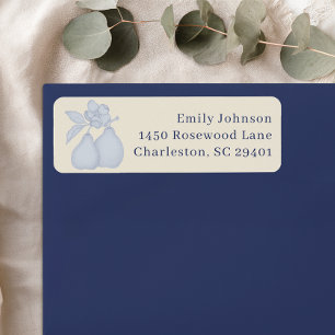 Mariage Parfait Poire   Étiquettes d'adresse bleue