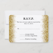 Mariage Parties scintillant Gold Faux RSVP (Devant)