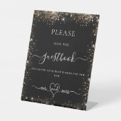 Mariage parties scintillant or noir signe du livre (Recto)