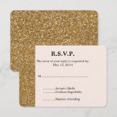 Mariage Parties scintillant or RSVP (Devant / Derrière)