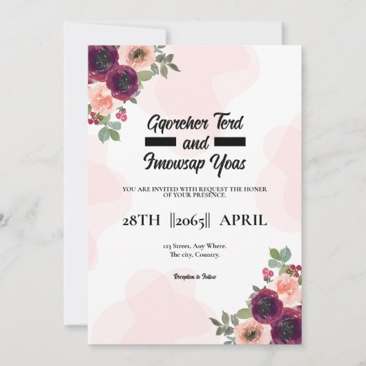 Mariage Pastel Color Invitation Card Design (Devant)
