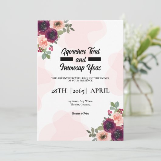 Mariage Pastel Color Invitation Card Design (Debout devant)
