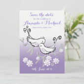 Mariage Pastel lovebirds Enregistrer la date carte (Debout devant)