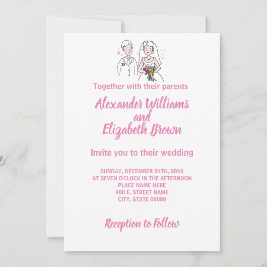 Mariage Pays Chic Rose Love Invitation (Devant)