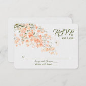 Mariage Peach Blossoms RSVP (Devant / Derrière)